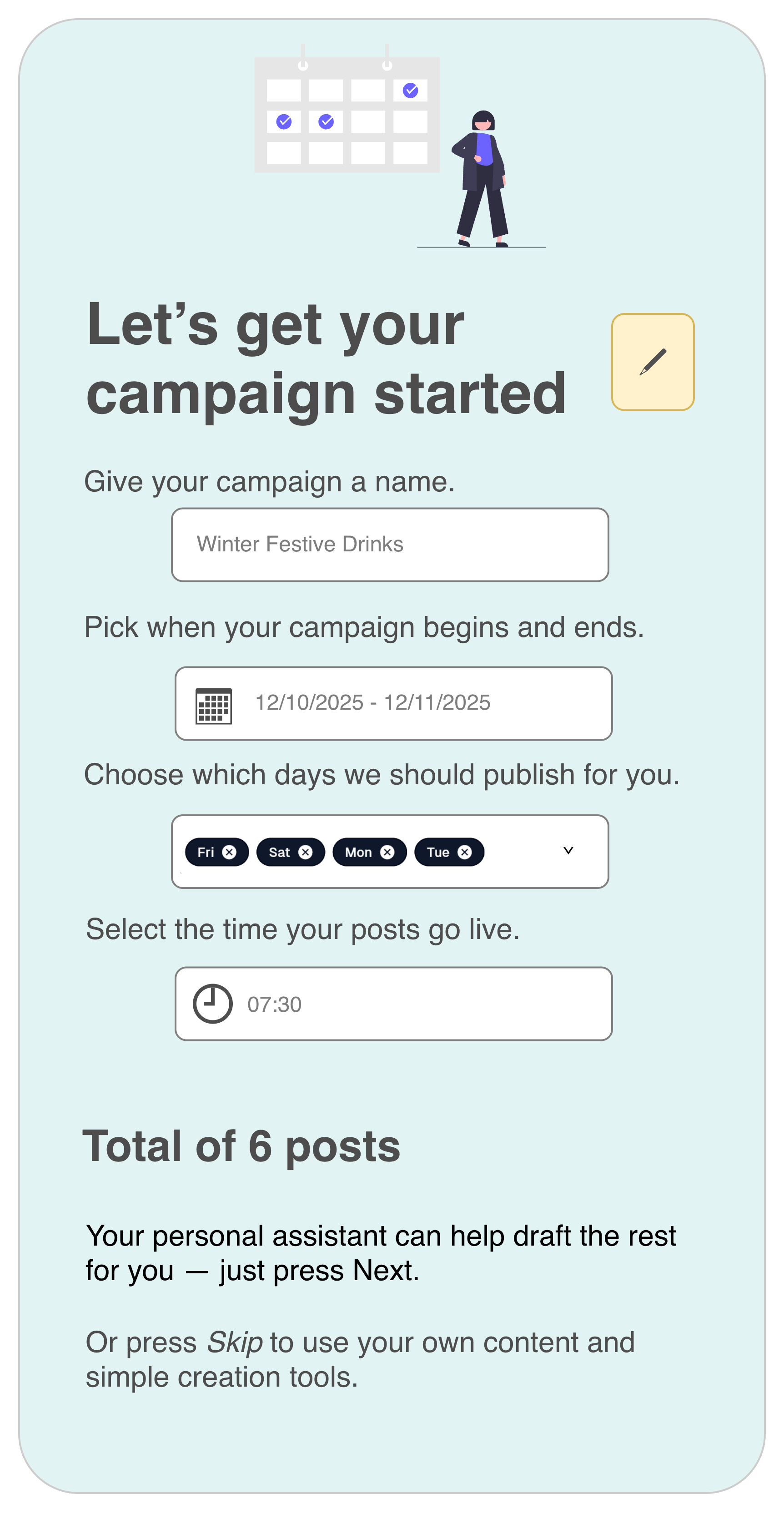 Campaign planning interface