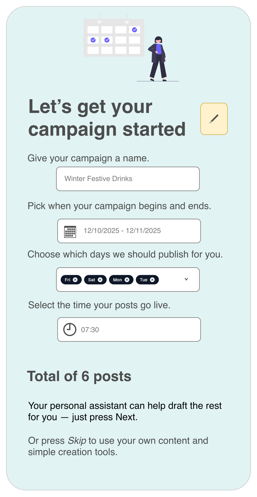 Campaign planning interface